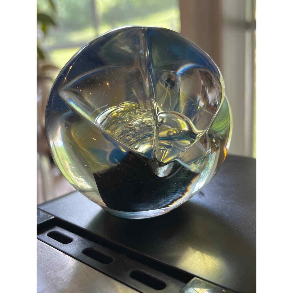 Robert Eickholt Paperweight Bubbles OS Vintage 1999 Signed Art Glass Studio